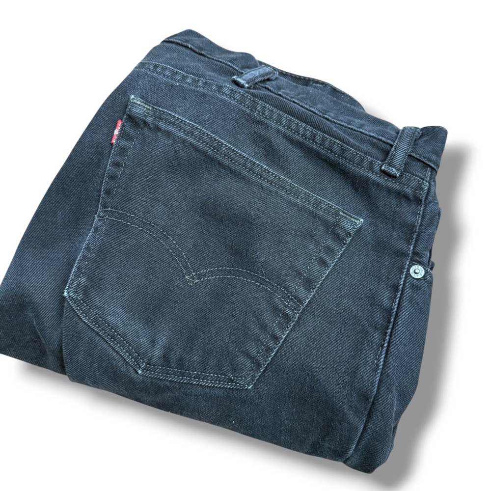 Levis 505 Regular Fit Straight Leg Black Denim‎ Jeans Mens 42x32 (42x 28)